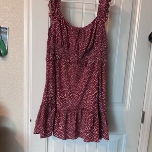 Red Polka Dot Sleeveless Dress